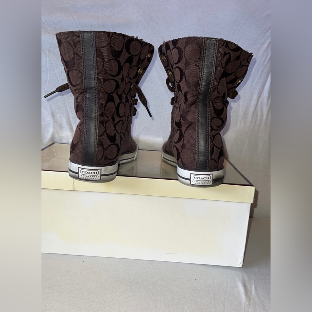 Coach Classic Canvas High Top Tennis Shoes - Picture 5 of 8